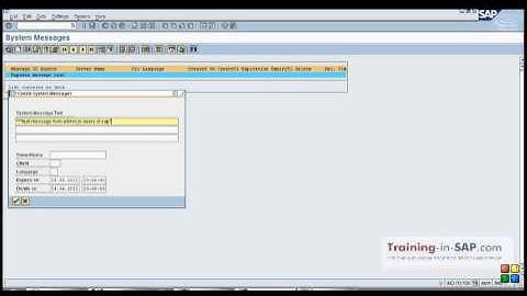 SAP Training - How to send message to all users of SAP - SM02 transaction.avi