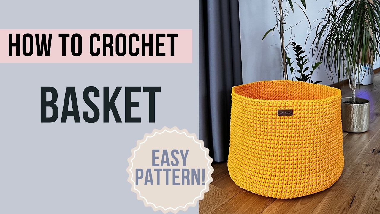 Crochet basket tutorial / How to crochet basket for beginners /"Golden