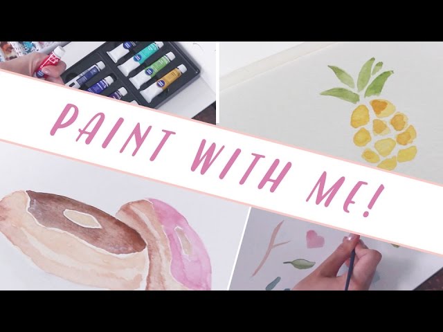 Super Easy Beginners Watercolor Watermelon for Kids ♡ Maremi's Small Art ♡  