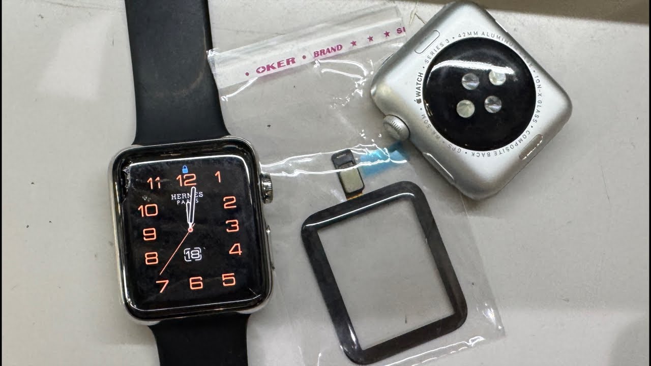 Apple Watch 3 42mm ガラス割れのみなら激安修理 / GO=GlassOnly - YouTube