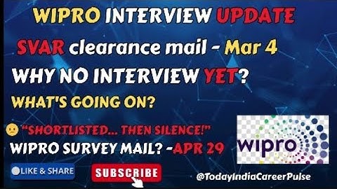 Wipro Interview Pending Update | Survey Mail Received After Shortlisting | Hiring Timeline
