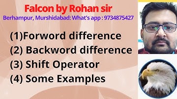 (13) Forword Difference , Backword Difference , Shift Operator and Examples in bengali.