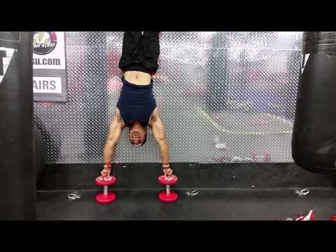 Deep Two Finger Handstand Push-Up (first time!)