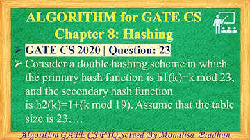 GATE CS 2020 | Q 23: Consider a double hashing scheme in which the primary hash function is h1(k)=k