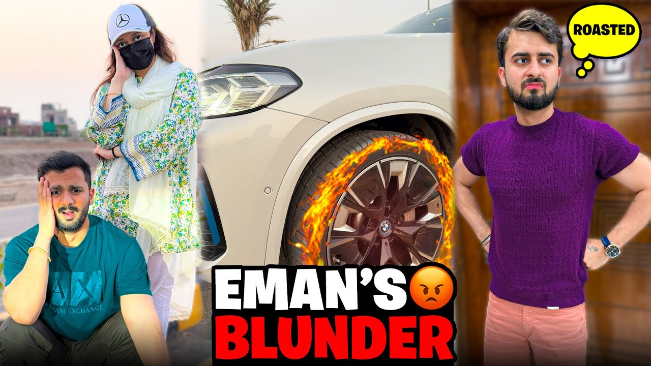 Eman Drives BMW first time Tyre main Aag lag gai😱Dogar Roasted Haider😂