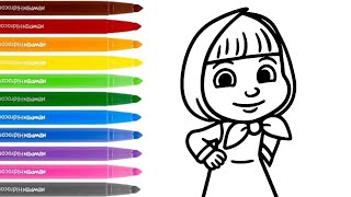 Desenhar e Colorir Masha e o Urso 2026 💜💛🐻🌈 Desenhos para Crianças