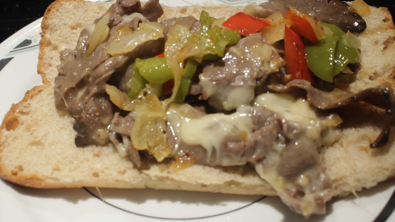 Easy Quick Philly Cheese Steak Sandwich Cheap version YouTube