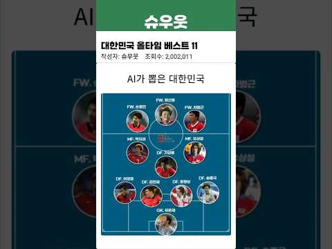AI가 뽑은 대한민국 축구 올타임 베스트11 #축구 #대한민국베스트11#ai #축구레전드 #베스트11