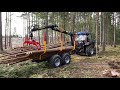 Lovol 504 med Country T50 5ton timmervagn @Qvennes Skog & Maskin