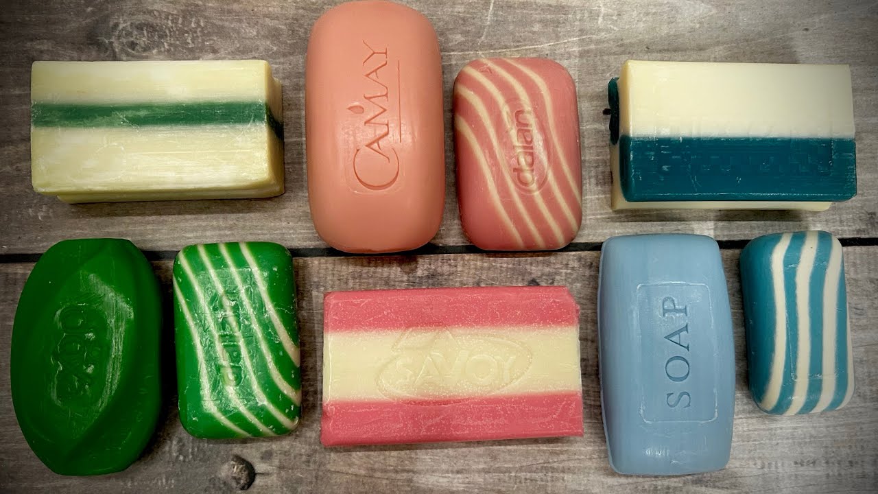 ASMR soap/ Dry soap cutting 🩵💚🩷/ Резка сухого мыла