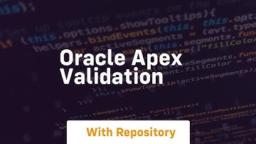 Oracle apex validation