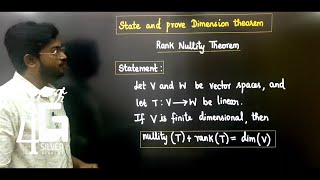 State and Prove Dimension Theorem in Tamil | Random Process and Linear Algebra in Tamil | Unit 4