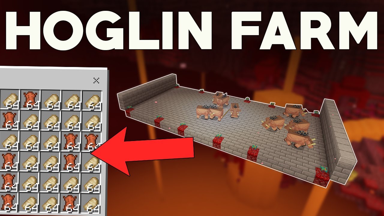 Super Easy 1.19+ Hoglin Food and Leather Farm | Pocket and Bedrock ...