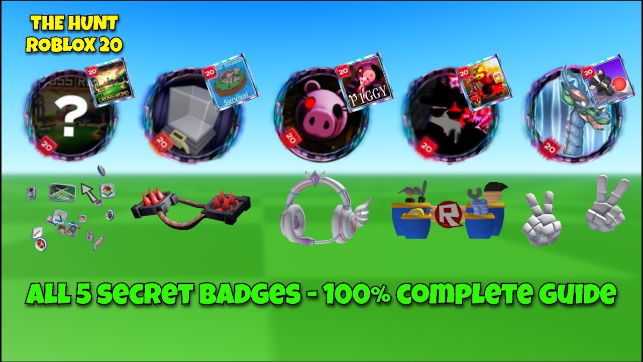 HOW To Get ALL 5 Secret Badges/Items (The Hunt: Roblox 20) - YouTube