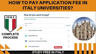 How To Pay Application Fee In Italy Universities? Italian Universities Application Fee Method