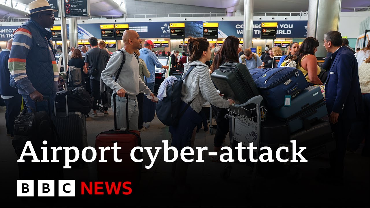 Cyber-attack causes delays at three European airports | BBC News