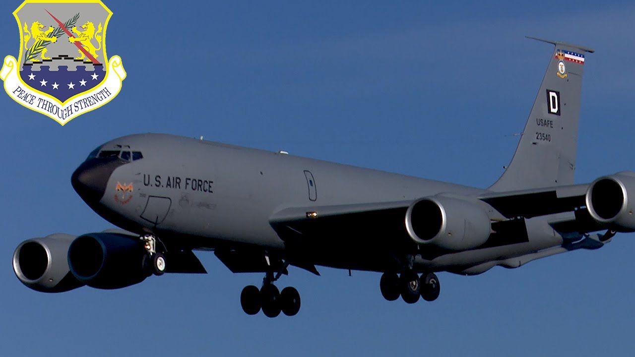 RAF Mildenhall Friday afternoon movements - C-21, KC-135 and static F-15QA