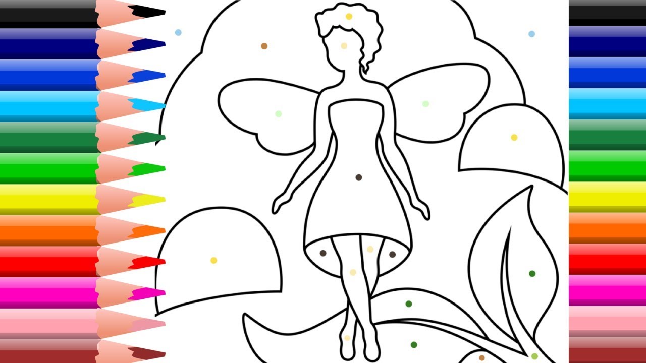 Princess Colouring Book Fairy Coloring Pages Kids Learning Hoe To Paint And Color Coloring Page Youtube