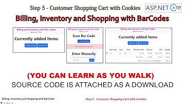 Step 5 - Customer Shopping Cart with Cookies | Billing, Inventory and Shopping with BarCodes with A