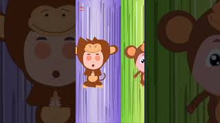 Cinco pequeños monos rimas infantiles para niños #shorts #kidsfun #educational #preschool #poem