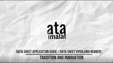 Data Sheet Application Guide For Metal Accessories / Metal Aksesuarlar için Data Sheet Uygulamaları