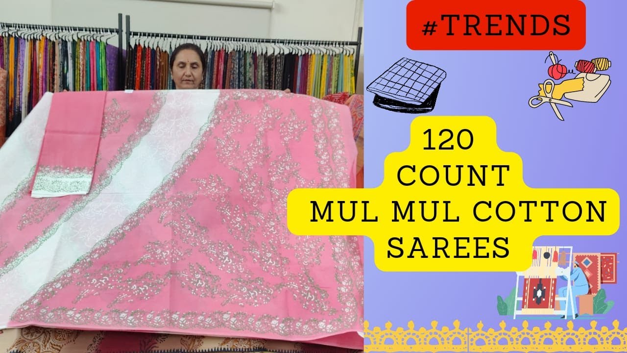120 Count Mul Mul Cotton Sarees by Anitha Reddy From Trendsblockprints ...