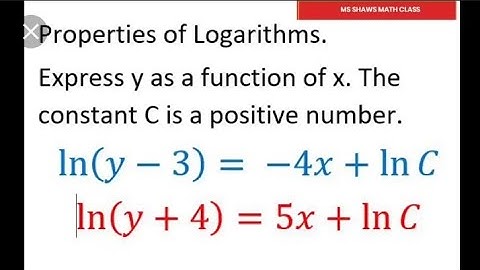 HOW TO EXPRESS X IN TERMS OF Y IN LOGARITHMIC EQUATIONS