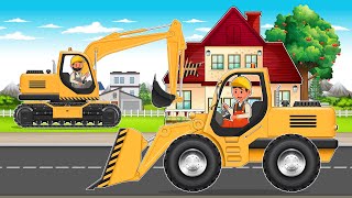 Building the House Pour Foundation - Loader Tree Transport | Construction Vehicles