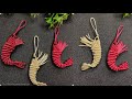 DIY Handmade Macrame Shrimp Macrame Keychain Making 