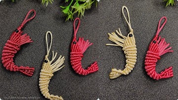 DIY Handmade Macrame Shrimp 🦐 | Macrame Keychain making
