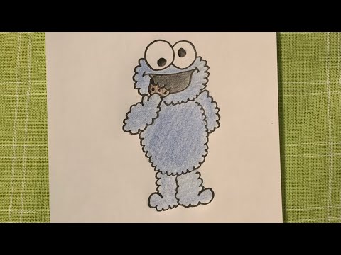How to draw Cookie Monster