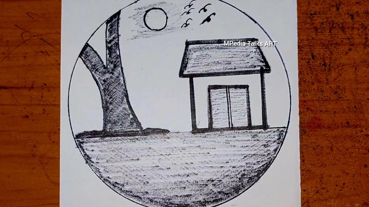🏠How to draw simple Home@Tree 🌴 | Kids Drawing Tutorial | MPedia Talks Art