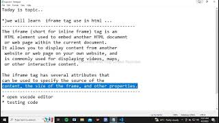 Html course part 9 iframe tag