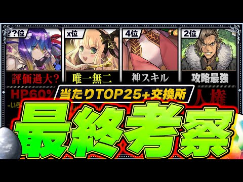 【正直過大評価？】当たりランキング+交換所Tier TOP25！（+おすすめ確保数）【常闇評価  パズドラ バイオレットフィズ 歴世の杯と神創の雫】