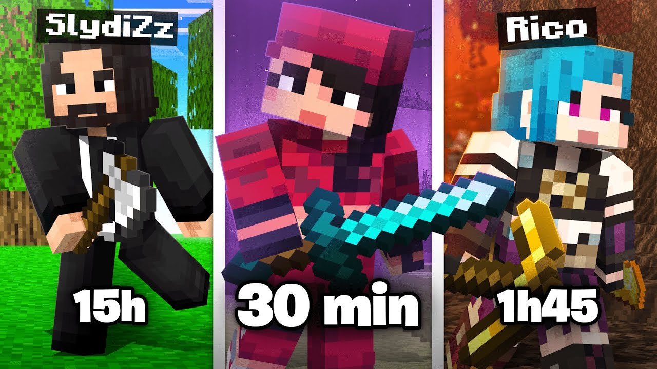 QUI FINIRA MINECRAFT le PLUS VITE  🐉 (Speedrun Ft Rico & SlydiZz)