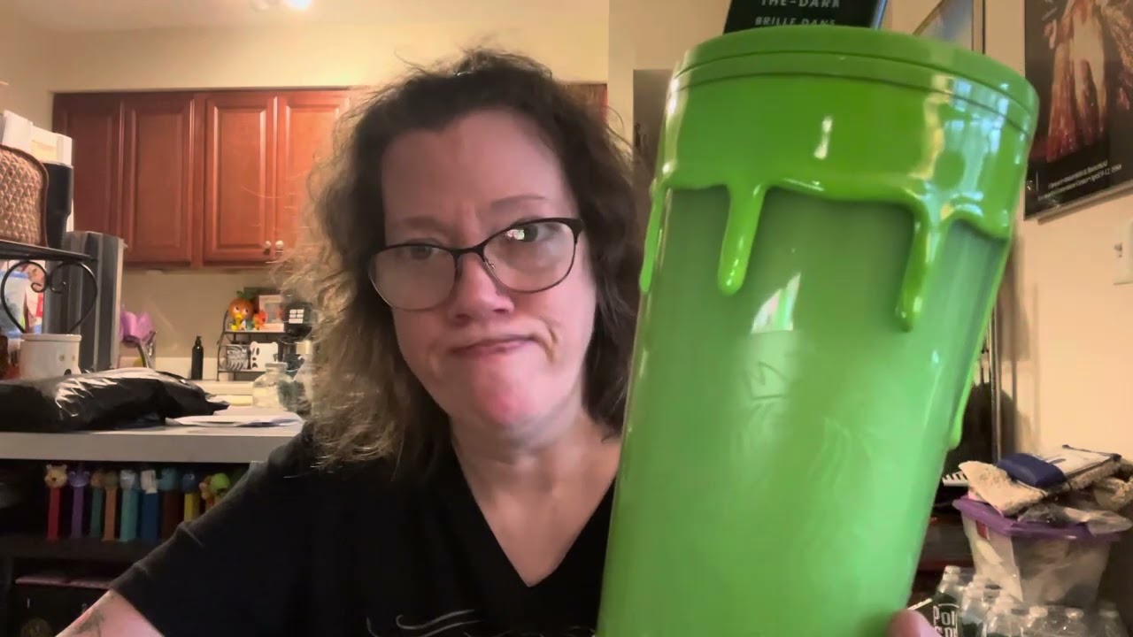 Starbucks “GREEN SLIME CUP” purchased.  🤘💚🤘 Oogie boogie Starbucks drink review !