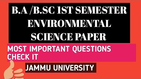 jammu university 1st semester Environmental science  (e. v.s)paper.