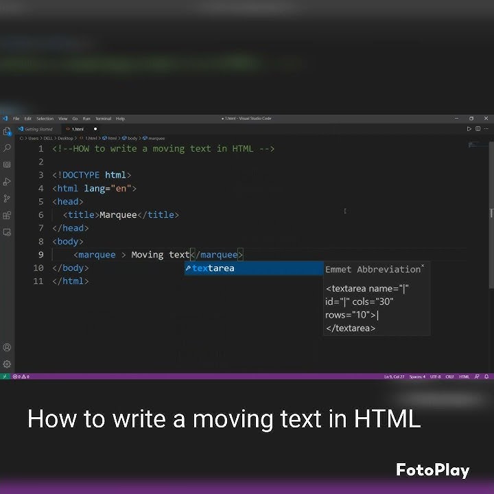 How to write a moving text in HTML - YouTube