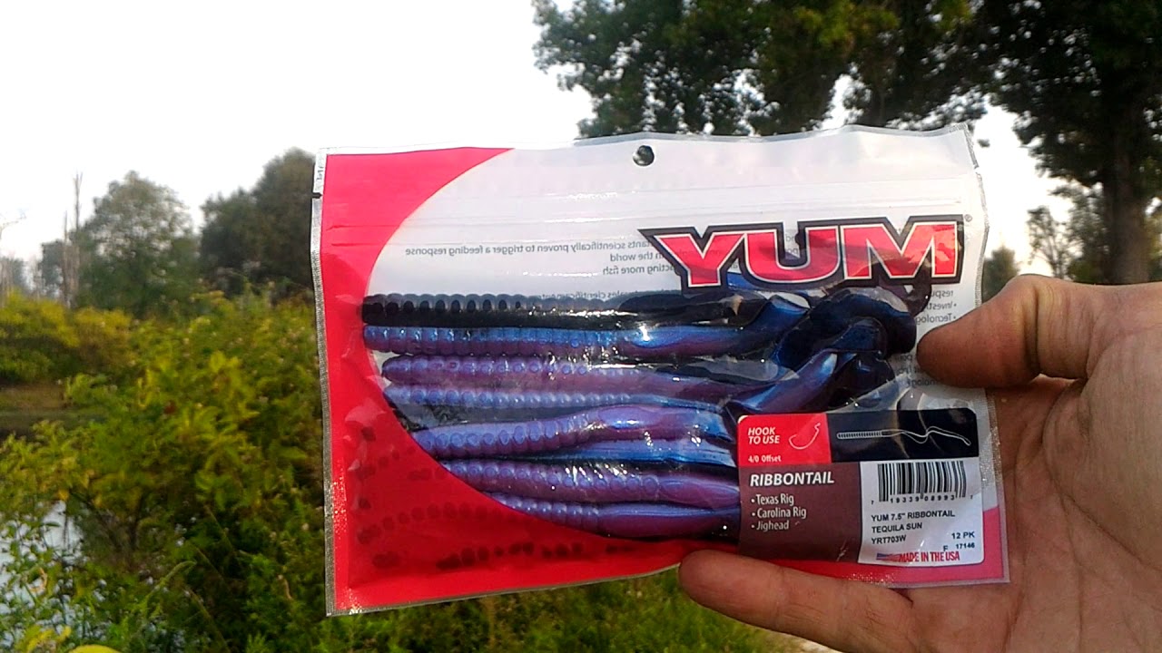 Summer Bass Fishing with Ribbon Tail Worms Tequila Sun YouTube