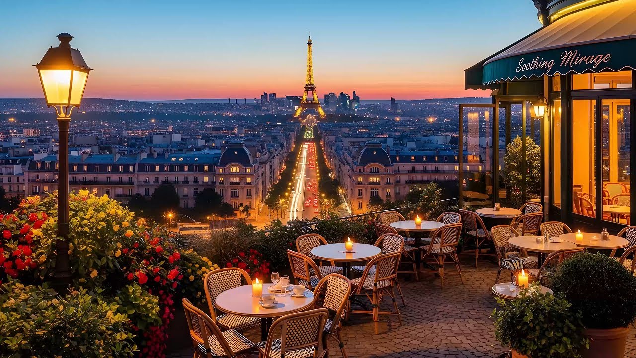 Paris Night Balcony Café ☕ Chill Jazz Music for Reading, Deep Focus, to Calm, Unwind
