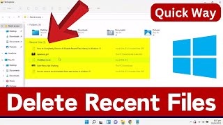 how to remove recent files history windows 11 laptop | how to clear recent files on windows 11 pc