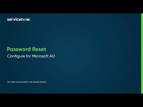 Password Reset | Configure for Microsoft AD