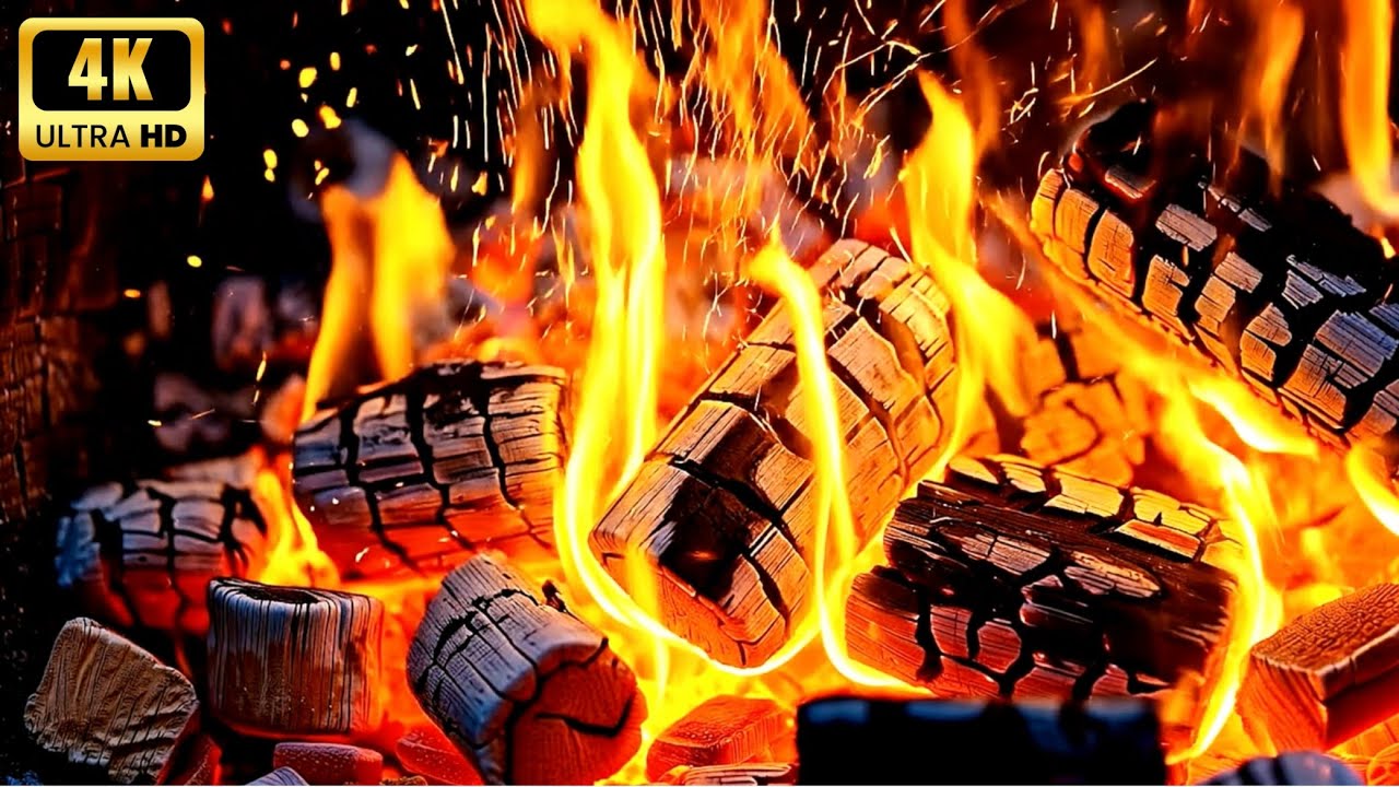 Cozy Fireplace 4K – Ultra Realistic Crackling Fire for Sleep & Relaxation (1 Hours)