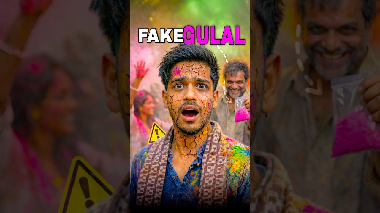 Holi par Nakli Gulal se bachkar rehna. #shorts #holi