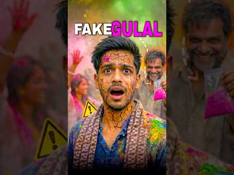 Holi par Nakli Gulal se bachkar rehna. #shorts #holi