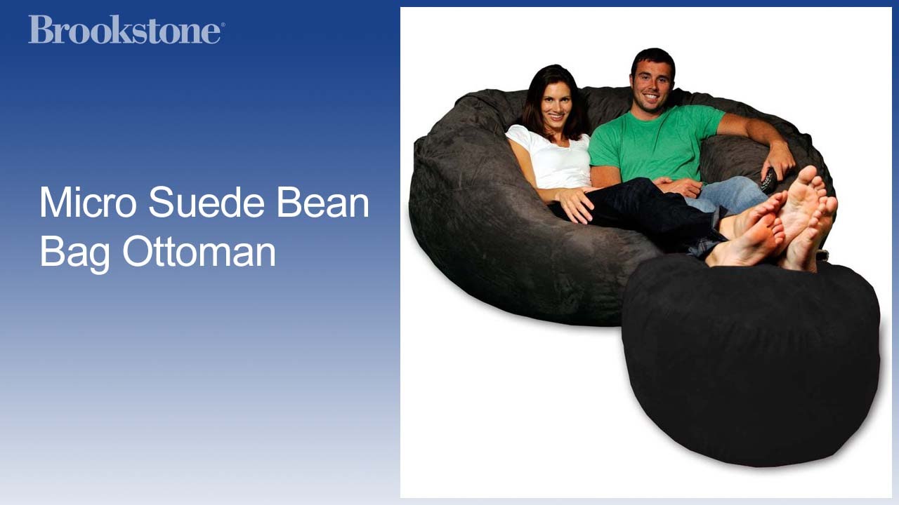 Micro Suede Bean Bag Ottoman