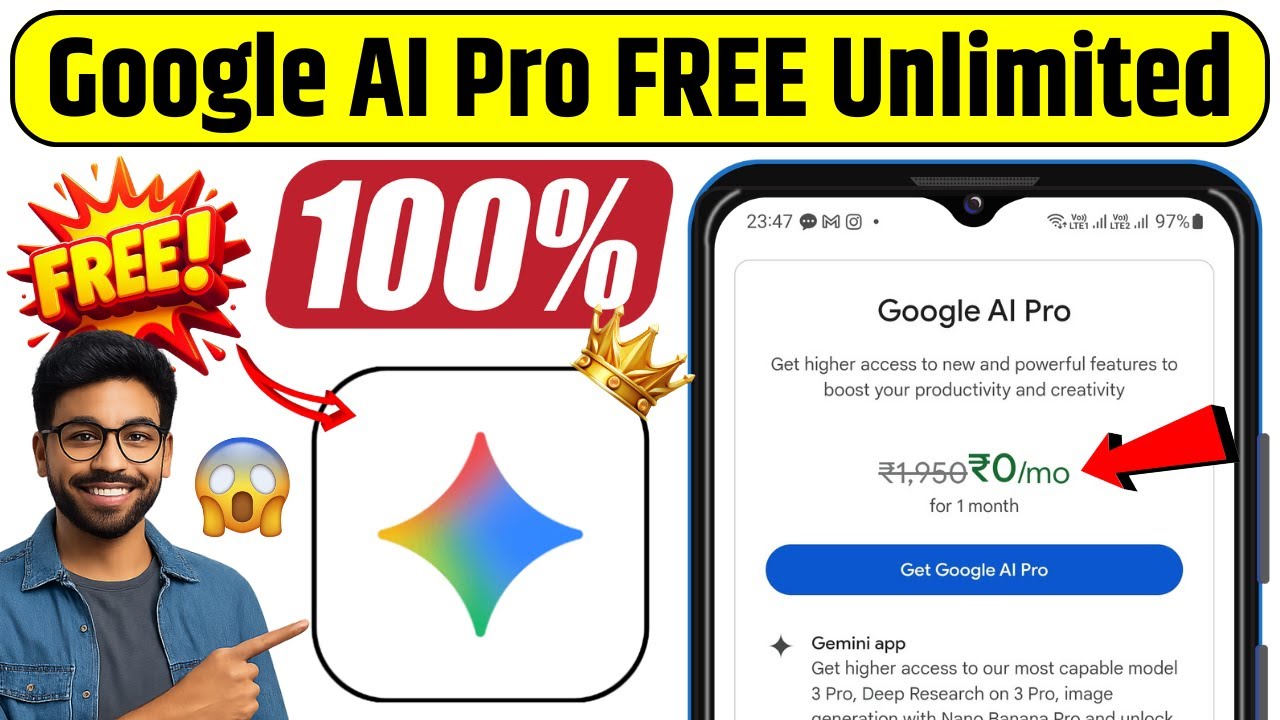 Google ai pro free kaise paye | gemini ai pro activate on android free | gemini premium for android
