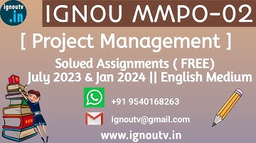 IGNOU MMPO-02  Solved Assignment July 2023 & Jan 2024  [FREE] || MBA || PGDIOM || IGNOU TV | IGNOU |
