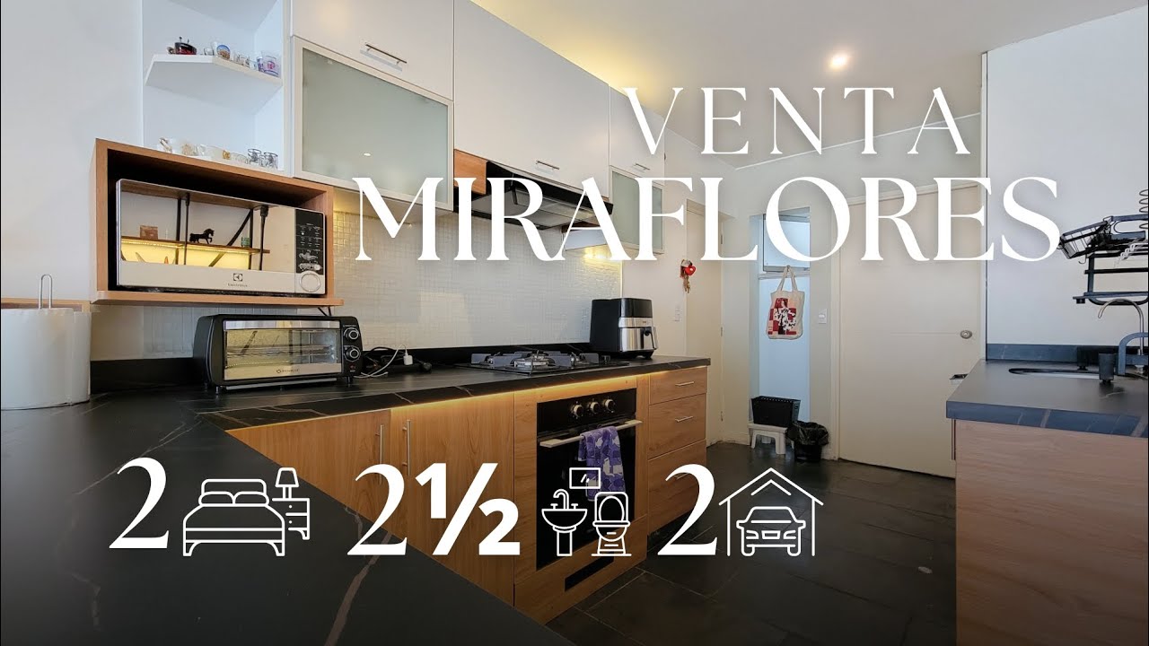 🟢 168 |Venta de departamento en Miraflores con estacionamiento lineal para 2 autos. 
