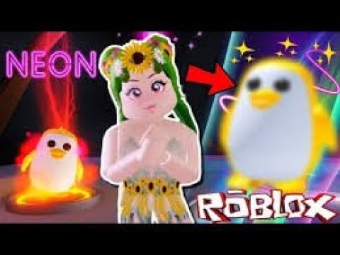 Haciendo El Pinguino Dorado De Neon En Adopt Me Roblox Youtube